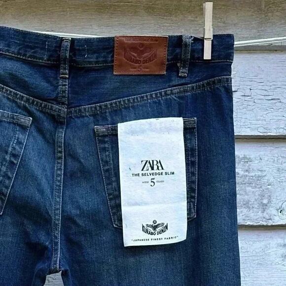 Zara jeans the selvedge slim dark denim size 12 - Picture 6 of 6